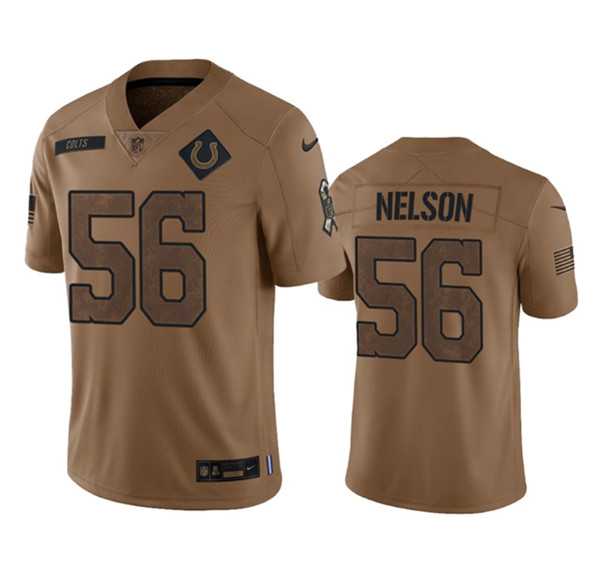 Men%27s Indianapolis Colts #56 Quenton Nelson 2023 Brown Salute To Sertvice Limited Football Stitched Jersey Dyin->indianapolis colts->NFL Jersey